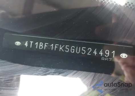 2016 Toyota Camry Le z USA, uszkodzony, nr VIN 4T1BF1FK5GU524491